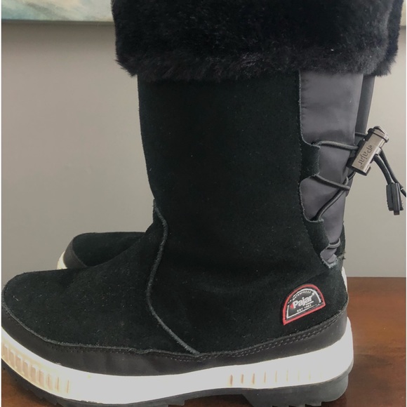 Pajar Canada Womens 9-9.5 M - KADY Suede BOOTS Mid Calf Side Zip BLACK barb - Picture 1 of 12